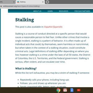 STALKING IS A CRIME